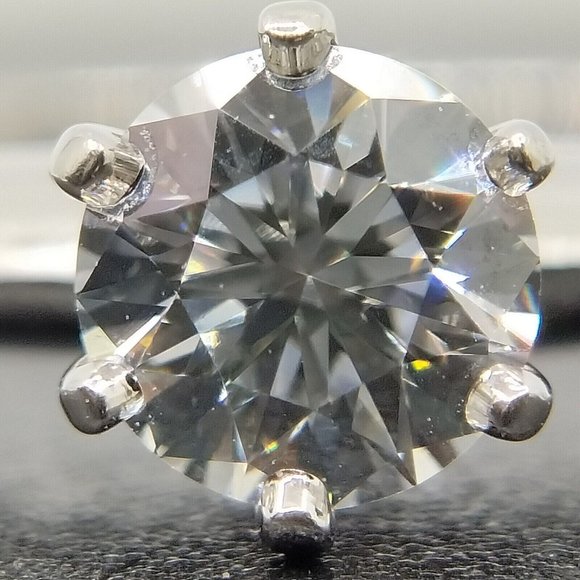 AUTH Tiffany and Co. Ring Solitaire Diamond VVS2 0.34ct Platinum Gold Ring 5 3/4 - Picture 3 of 9